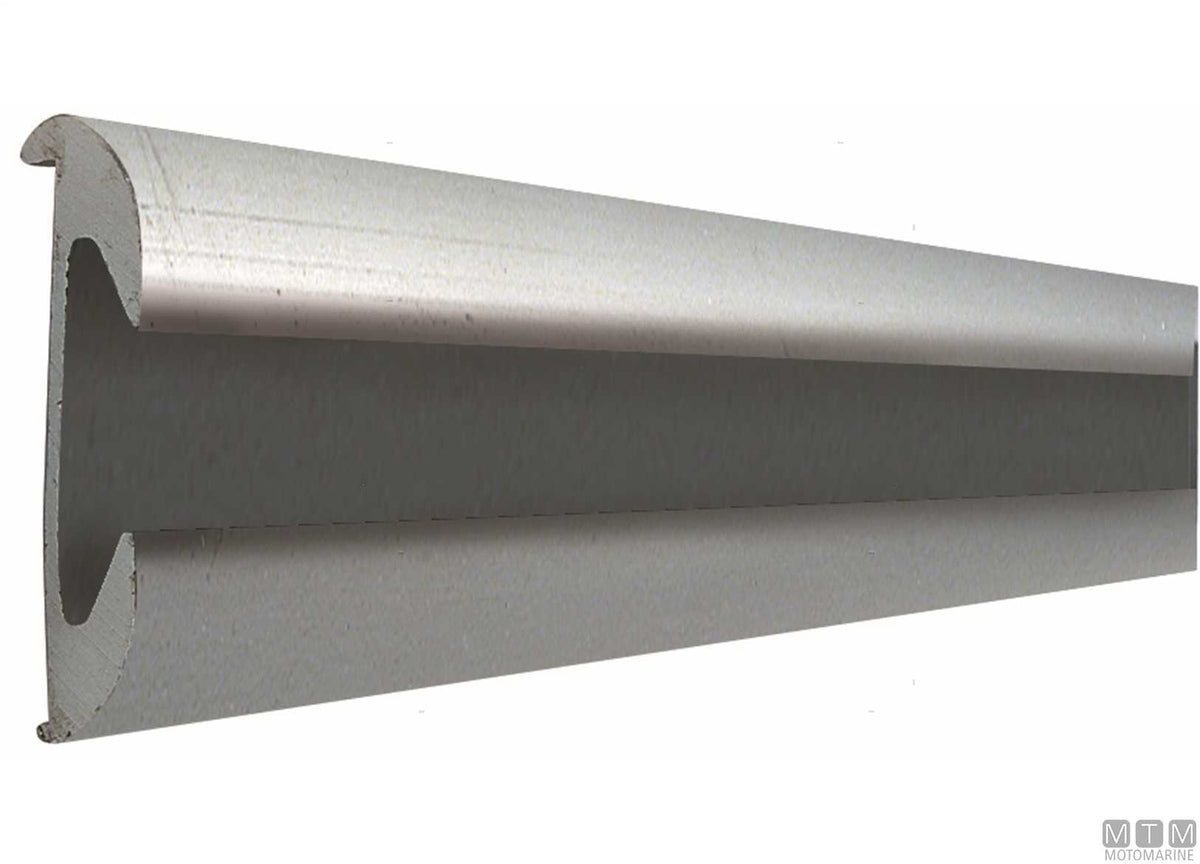 White fender rubbing strake profile L24 m for H56 mm aluminum supports - original photo Motomarine Srl