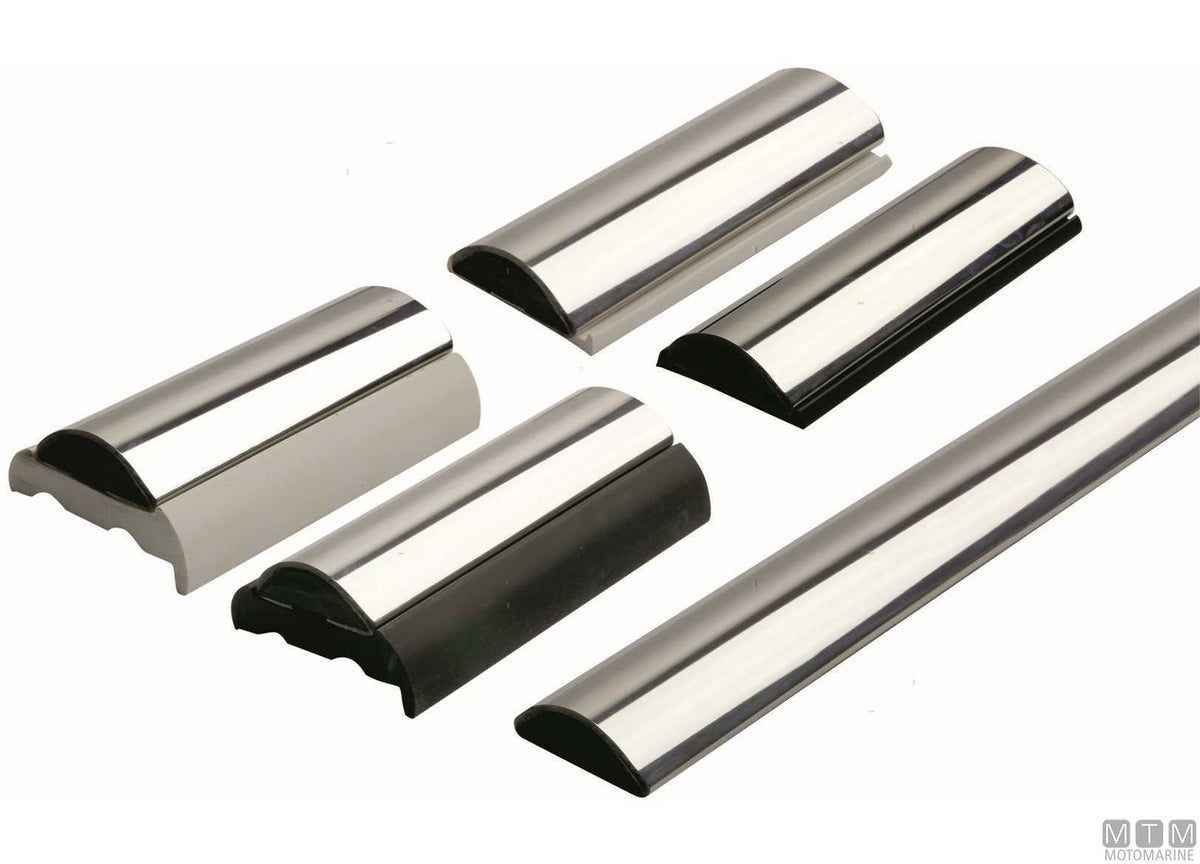 Black slim base for Sphaera fender profile support H55 mm L12 m - original photo Motomarine Srl