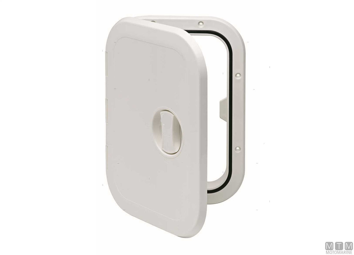 Walkable deck hatch in ABS, white, size S 270x373 mm - original photo Motomarine Srl