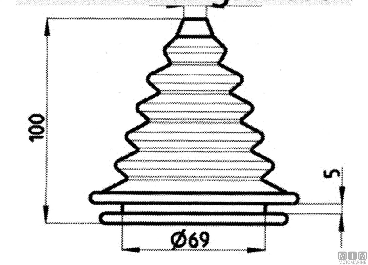 Bulkhead fitting cover wedge L grey Ø70 mm - original photo Motomarine Srl