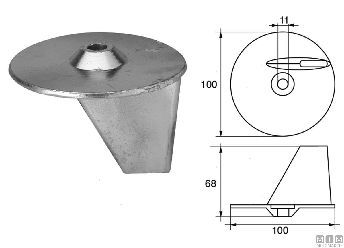 Fin anode for Suzuki DT 115 in zinc - original photo Motomarine Srl