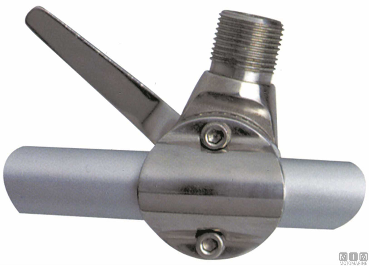 Stainless steel clamp antenna base - original photo Motomarine Srl