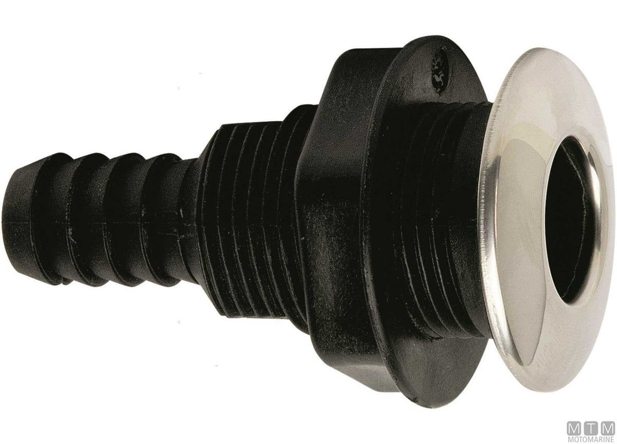 Black scupper stainless steel CAP Ø19 mm - original photo Motomarine Srl