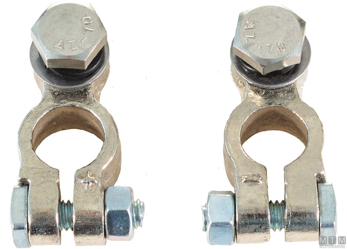 Brass Battery Terminals Blister Pack with Stainless Steel Screws - original photo Motomarine Srl