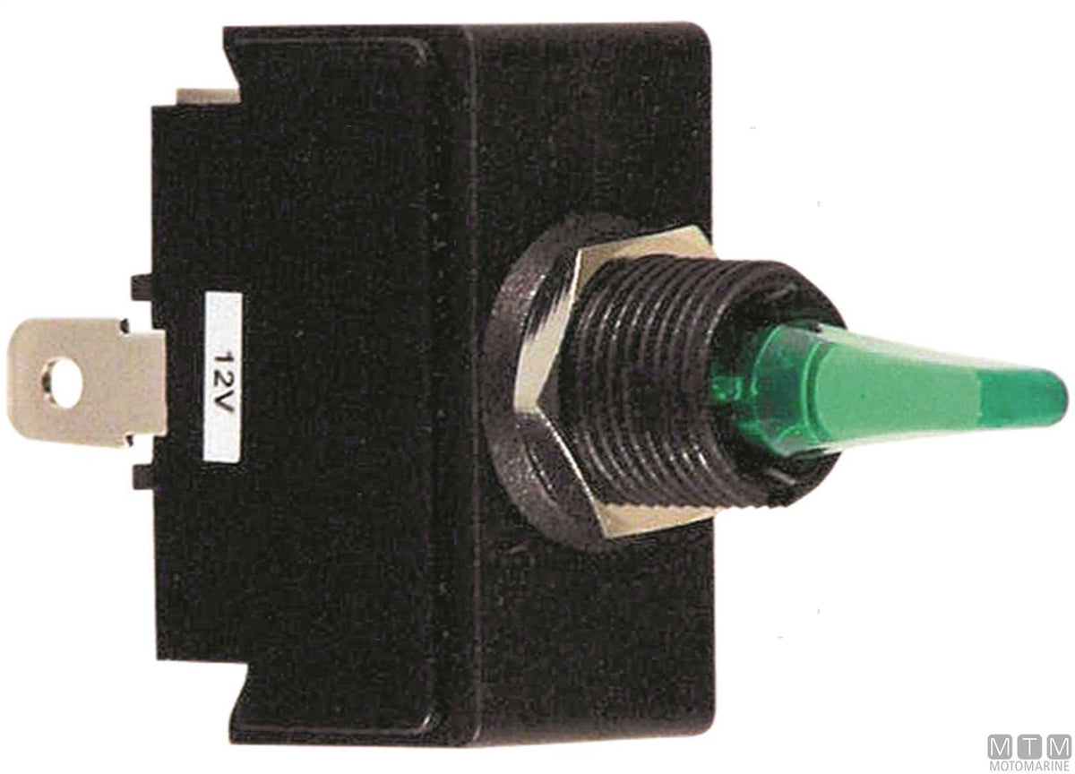 Toggle switch ON-OFF-ON with LED 16 A 4 terminals - original photo Motomarine Srl