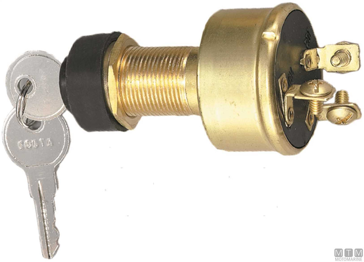 Ignition key switch Ø20 mm 4 terminals 4 positions - original photo Motomarine Srl