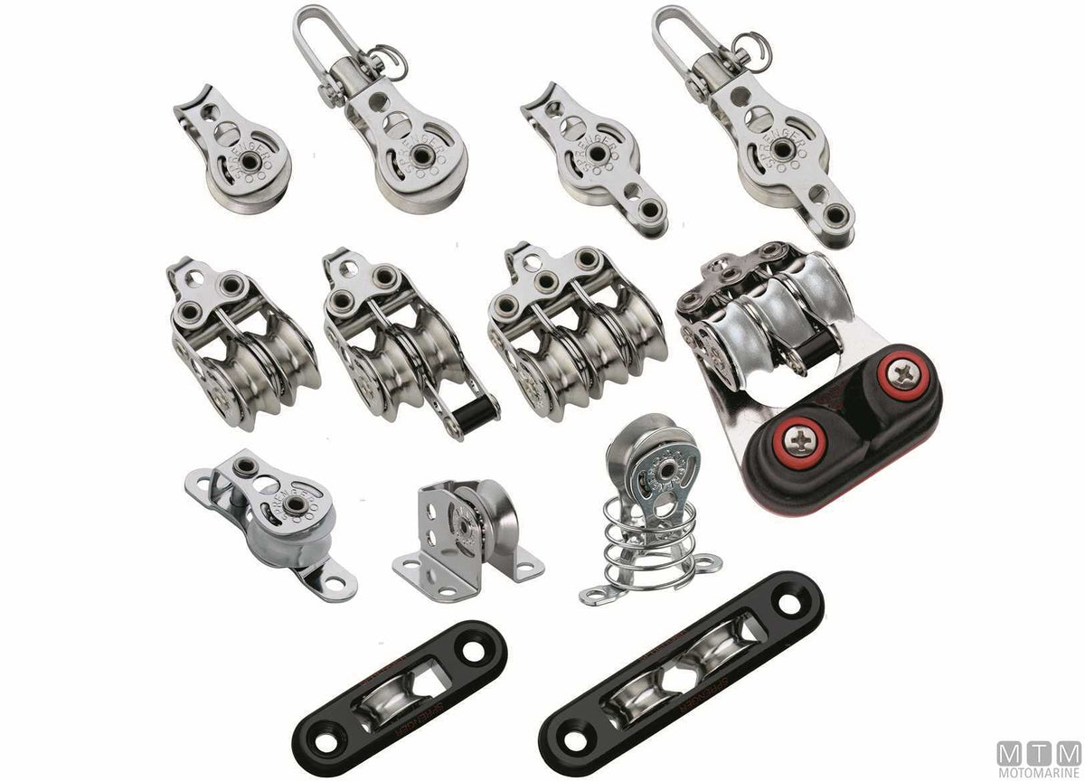 HS stainless steel triple block, ball-bearing sheave Ø19 mm - original photo Motomarine Srl