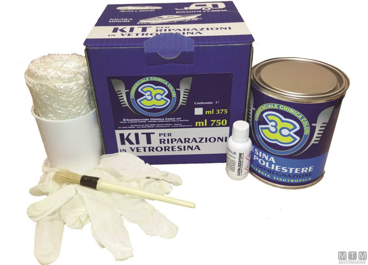 Fibreglass repair kit 3C 750 ml - original photo Motomarine Srl