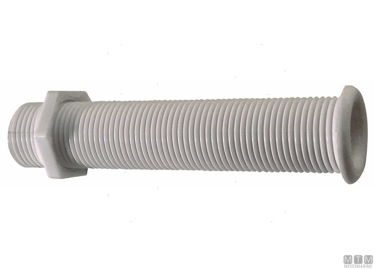 Black long through-hull fitting for Ø22.7 mm plugs - original photo Motomarine Srl