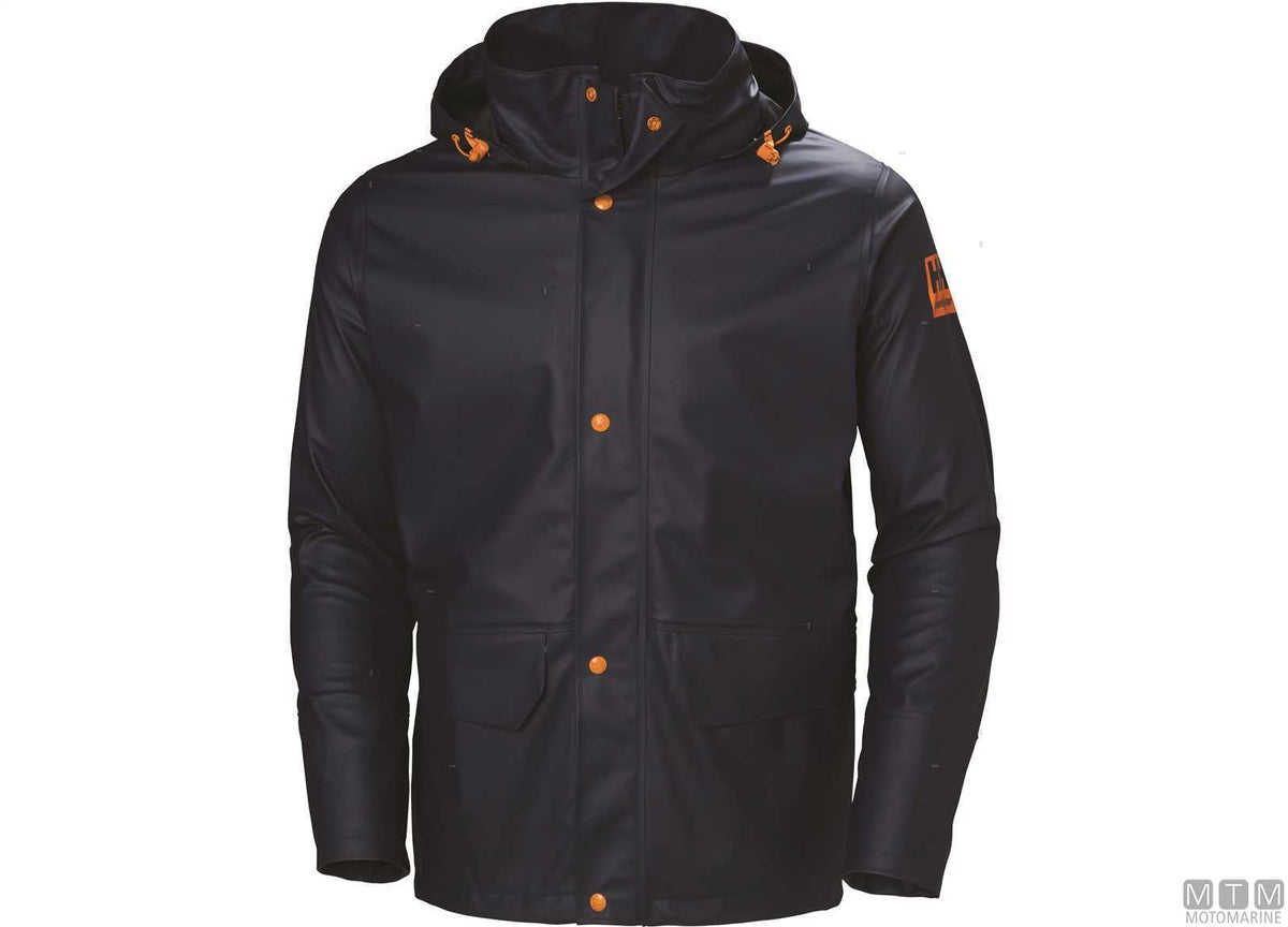 H/H WW Gale Rain 590 navy blue oilskin jacket M - original photo Motomarine Srl