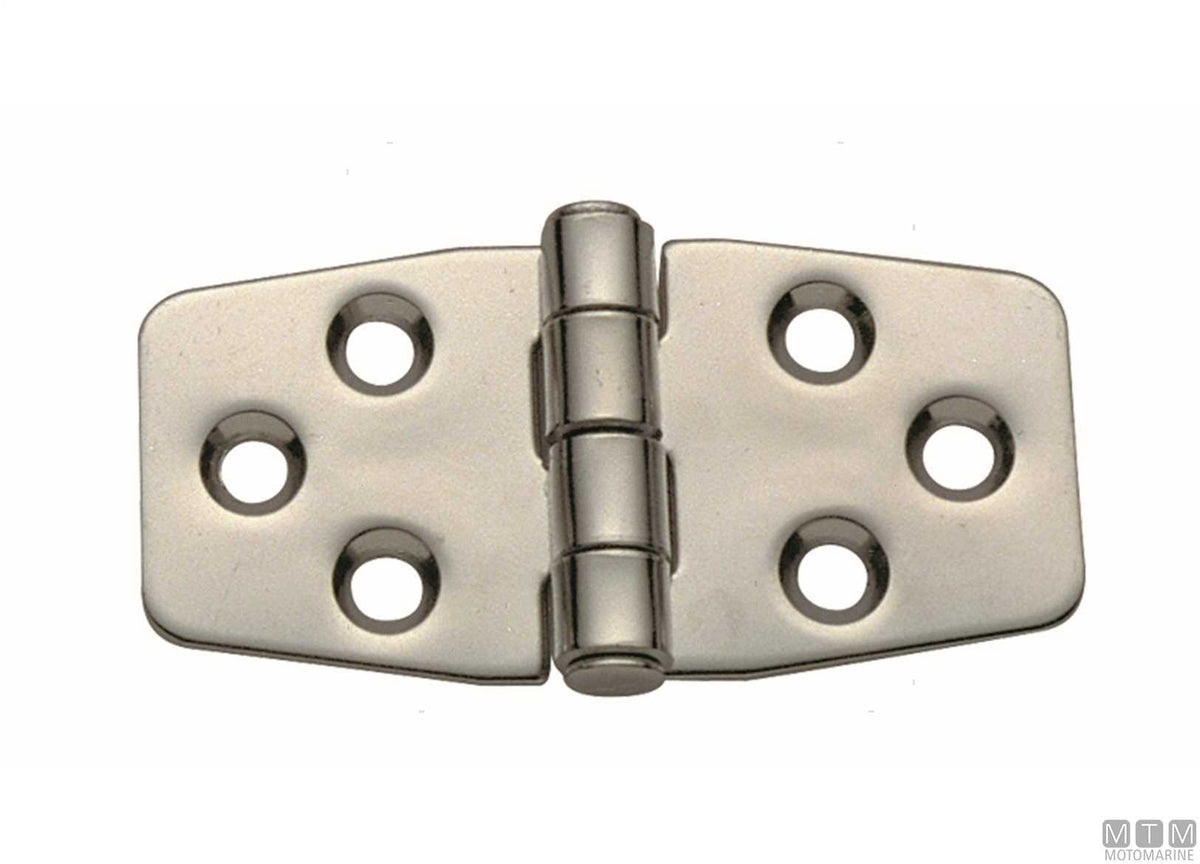 Biscuit hinge, lower pin, 43x76 mm, in stainless steel 316 - original photo Motomarine Srl