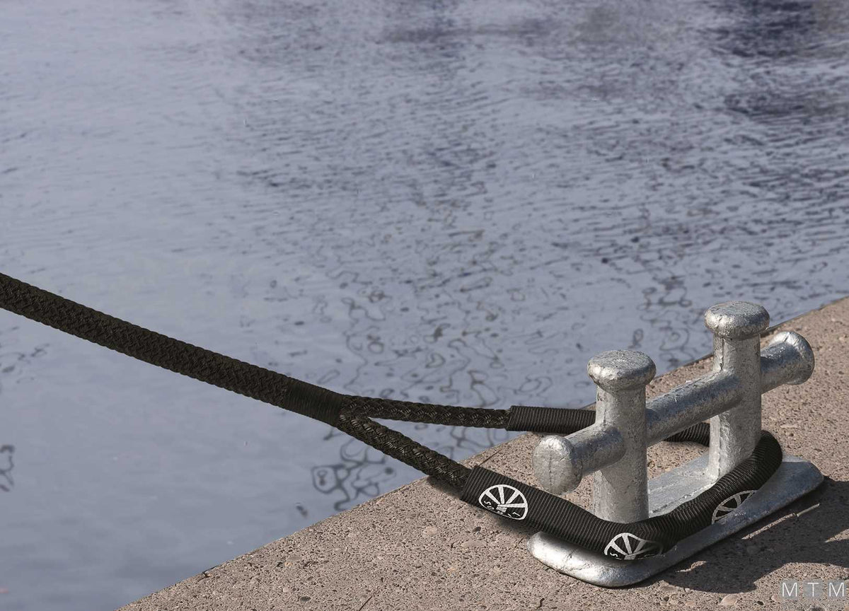 Liros Handy-Elastic black mooring line with 40 cm eye splice Ø10 mm 10 m - original photo Motomarine Srl
