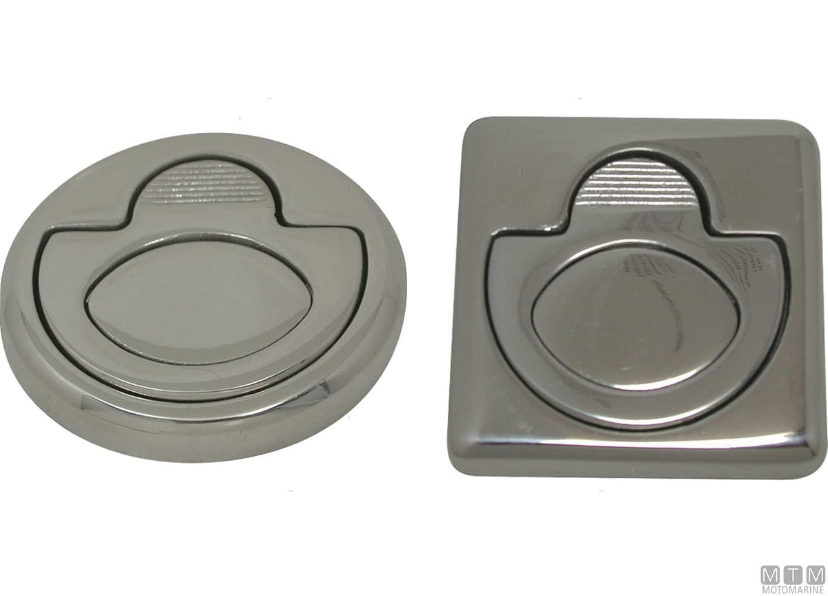 Flush square recessed handle 50x50 mm in stainless steel - original photo Motomarine Srl