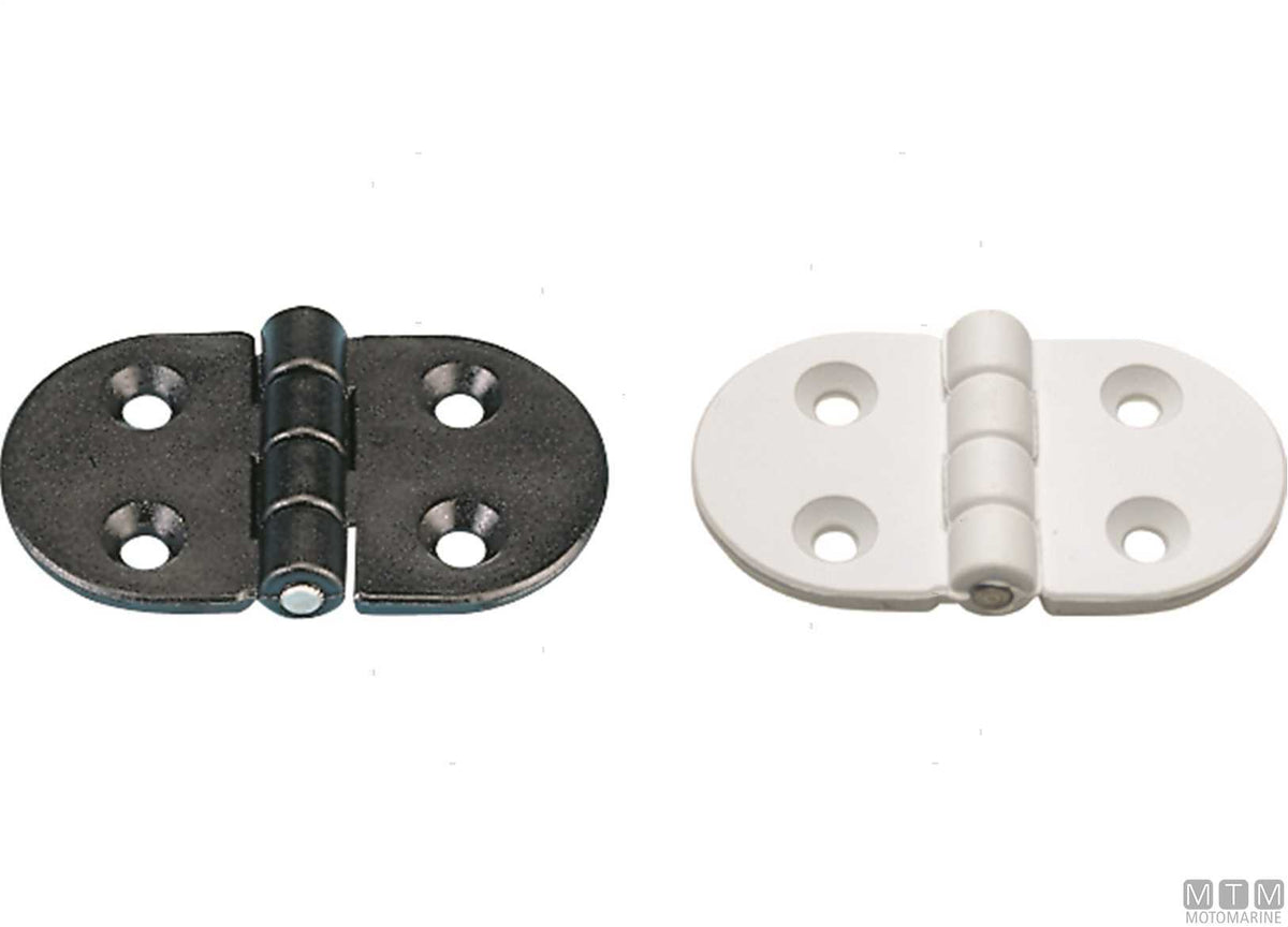 Oval wing hinge 40x70 mm in black plastic - original photo Motomarine Srl