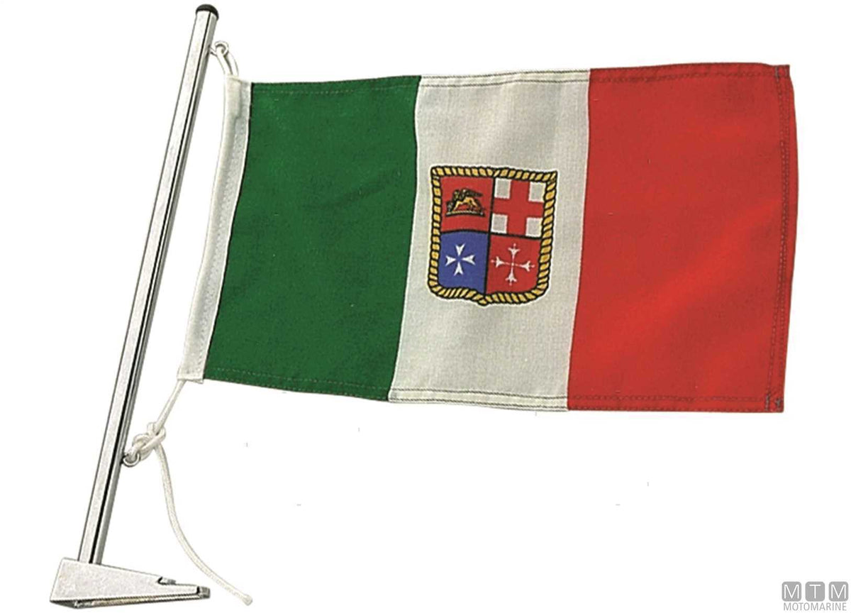 Compact flagpole H500 mm chrome-plated brass - original photo Motomarine Srl