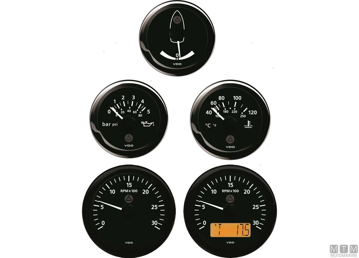 VDO water level gauge 20 mA black - original photo Motomarine Srl