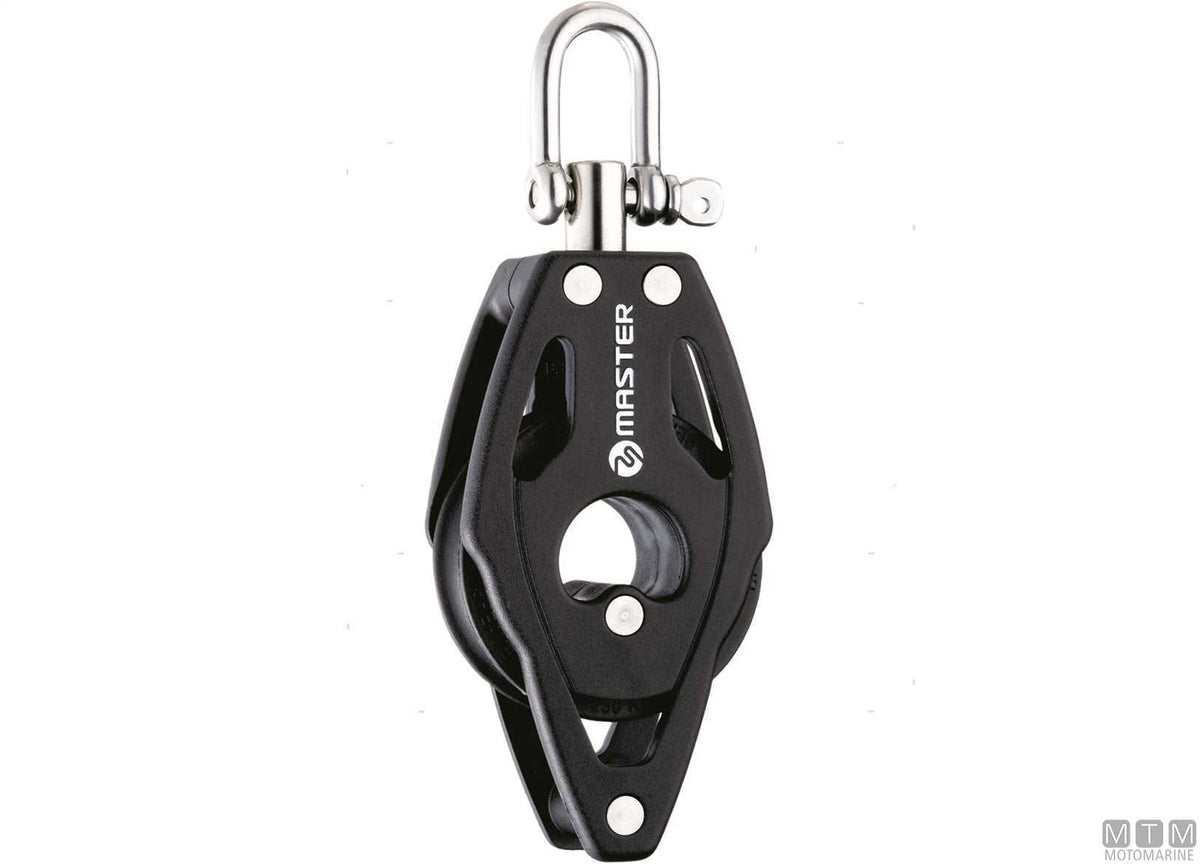 Master single block, ball bearing sheave Ø75 mm - original photo Motomarine Srl