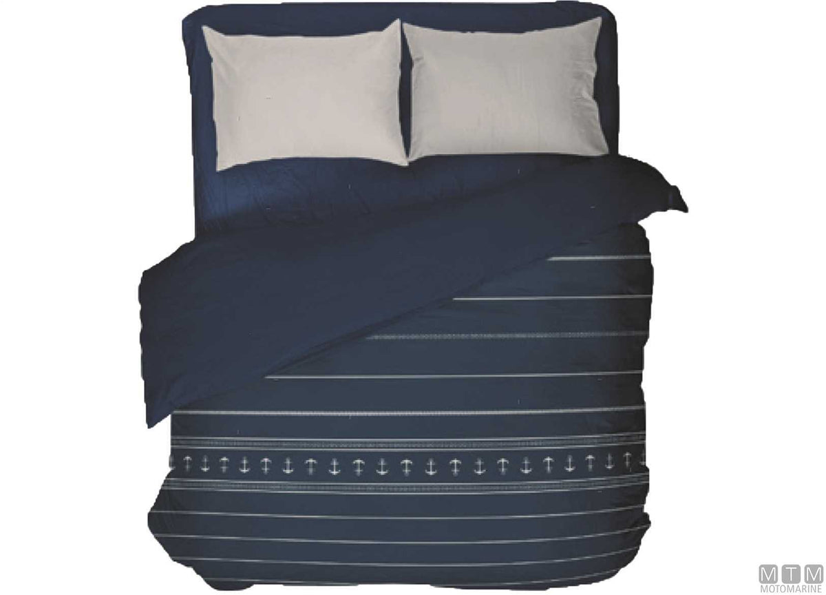 MB lightweight double quilt 270x240 cm navy blue - original photo Motomarine Srl