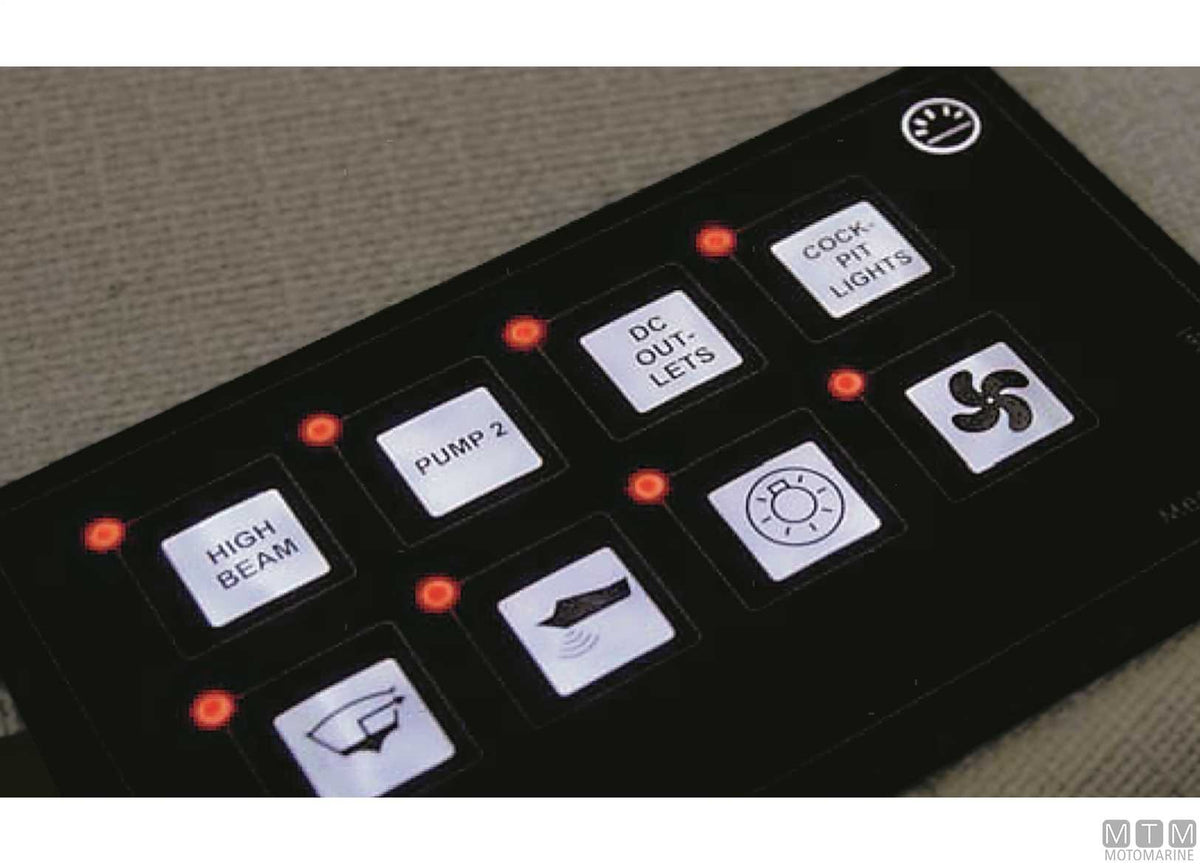 Panel with touch switches 6P LED IP67 - original photo Motomarine Srl