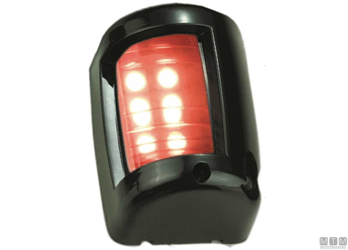 LED navigation sidelight, red, Mini, black, 43x59 mm - original photo Motomarine Srl