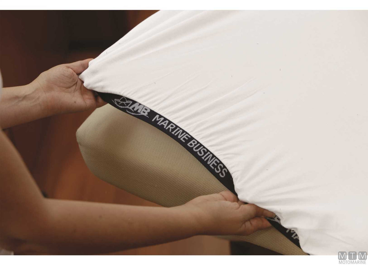 MB adjustable fitted sheet model F - white - original photo Motomarine Srl