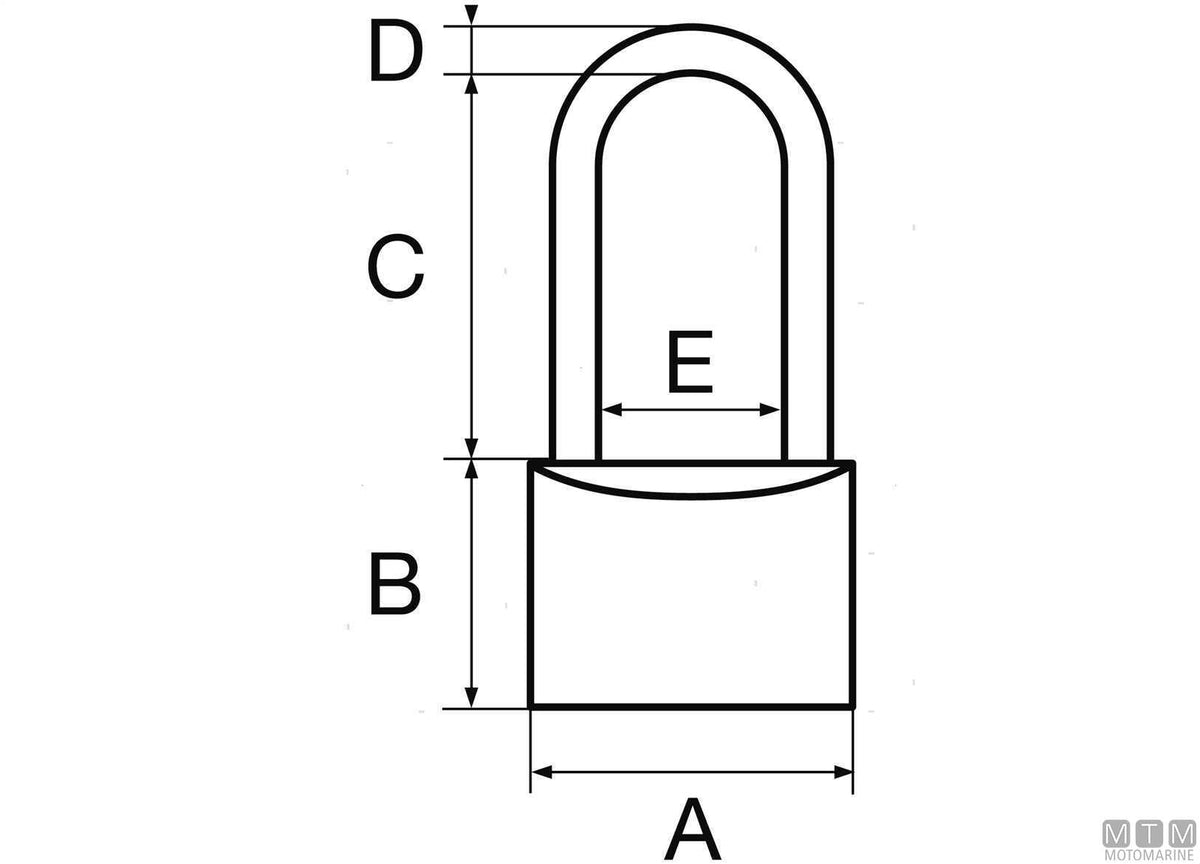 Hardinox padlock 40 mm long shackle stainless steel - original photo Motomarine Srl