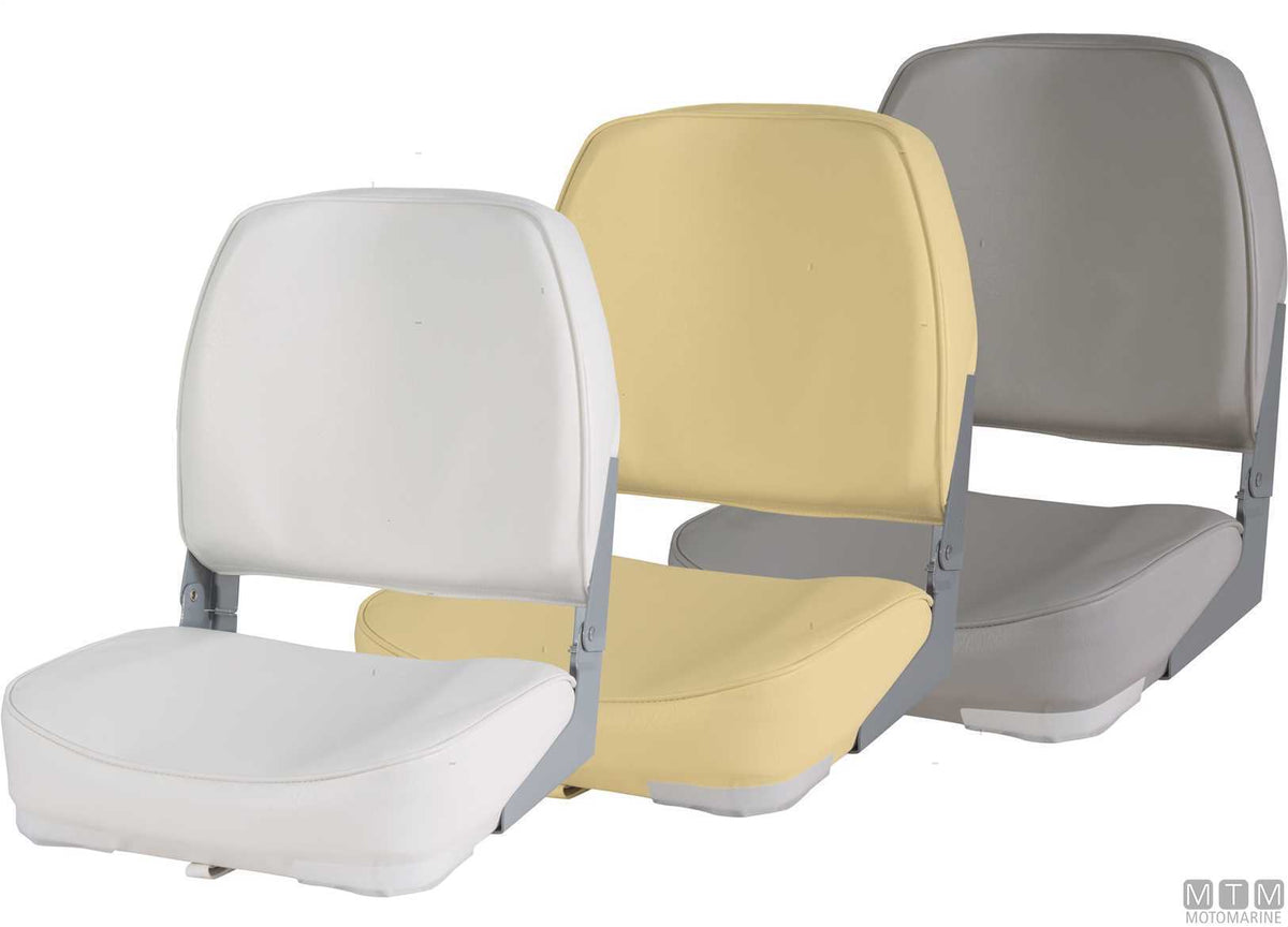 Classic High Back folding seat, white - original photo Motomarine Srl