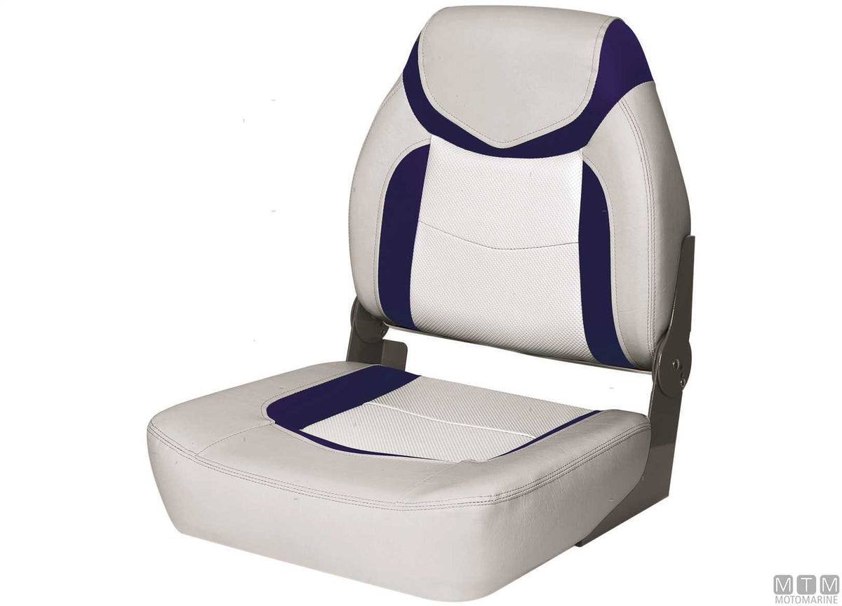 Premium Fish folding seat white/grey - original photo Motomarine Srl