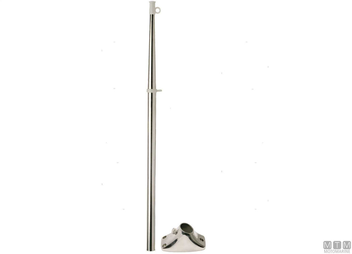 Flagpole base Ø20 mm in stainless steel - original photo Motomarine Srl