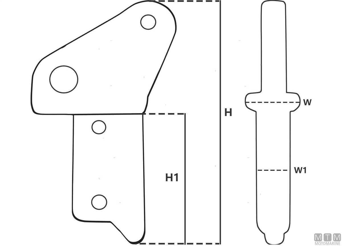 Recessed end fitting for gangway, aluminium - original photo Motomarine Srl