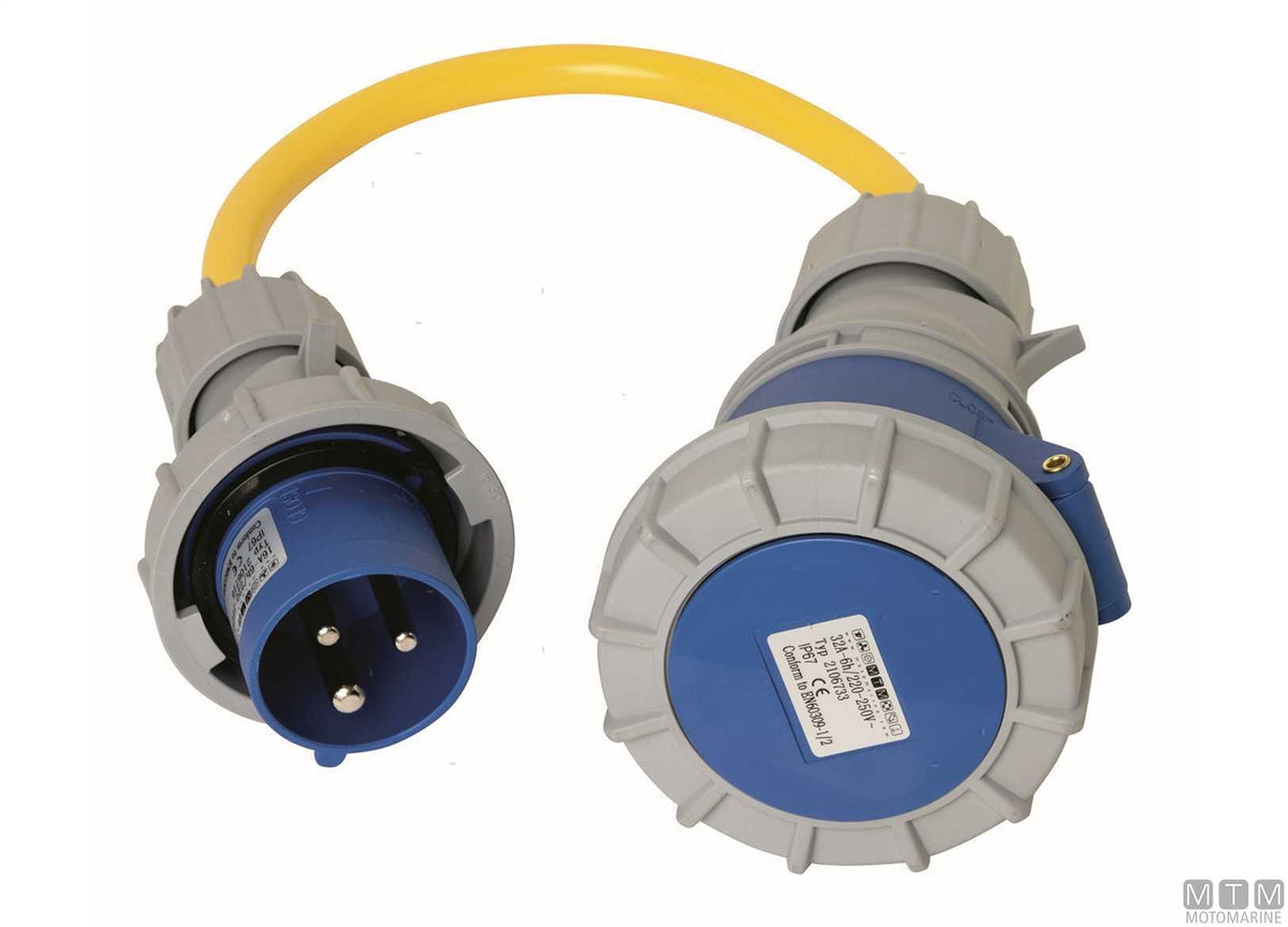 CE extension adapter IP67 socket 16A plug 32A - original photo Motomarine Srl