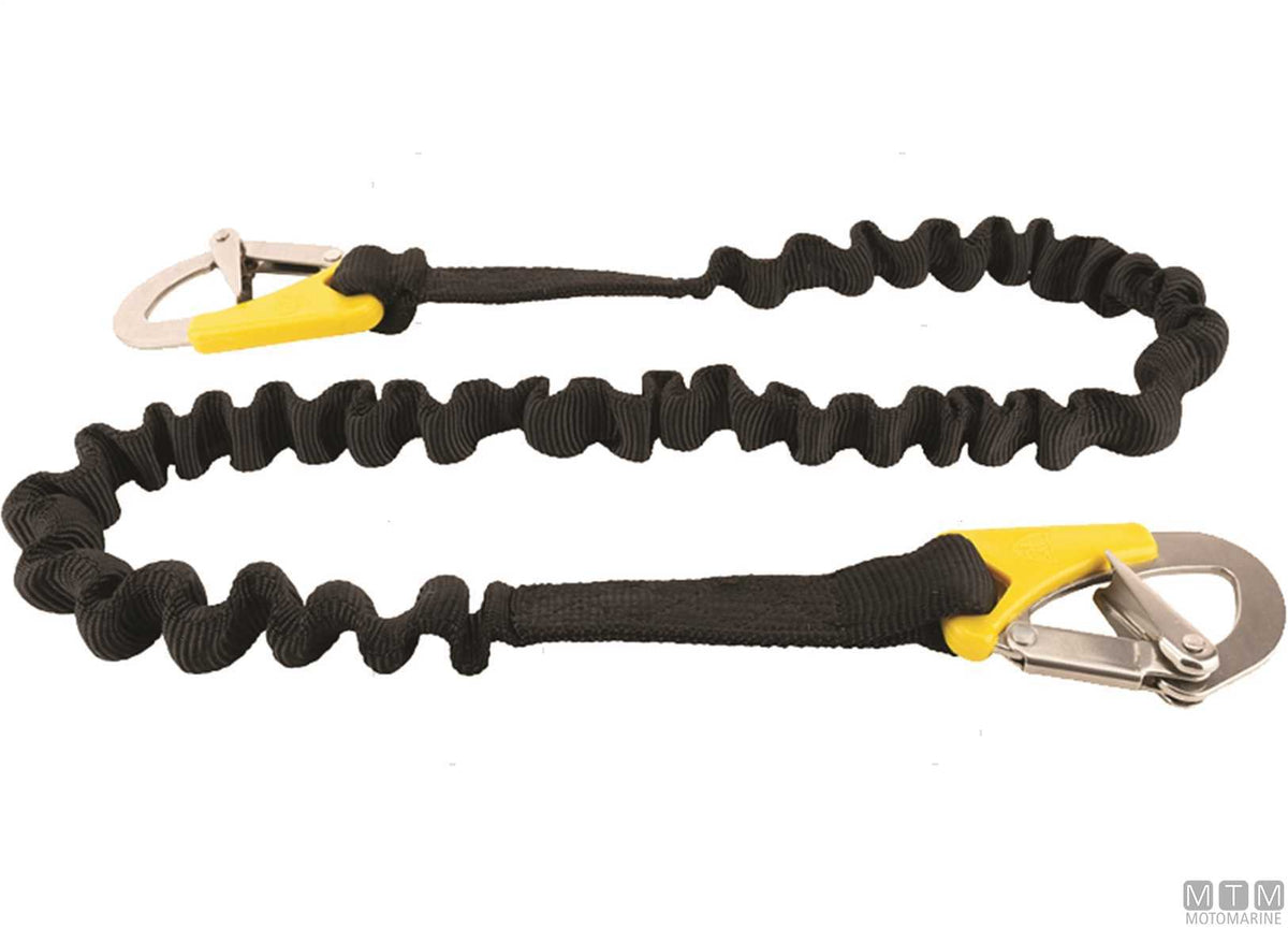 VSG extendable safety tether L100-200cm with 2 carabiners - original photo Motomarine Srl