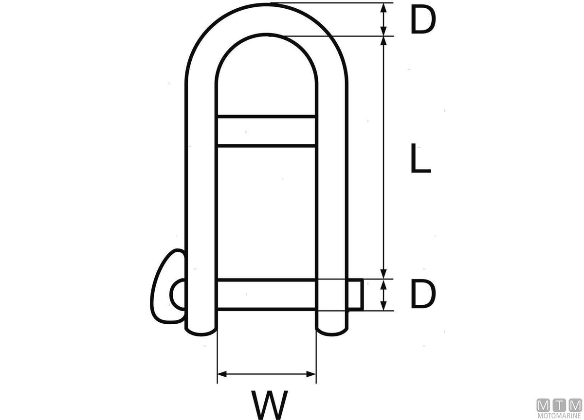 Key pin shackle 2 pins Ø6 mm stainless steel 316 captive pin - original photo Motomarine Srl