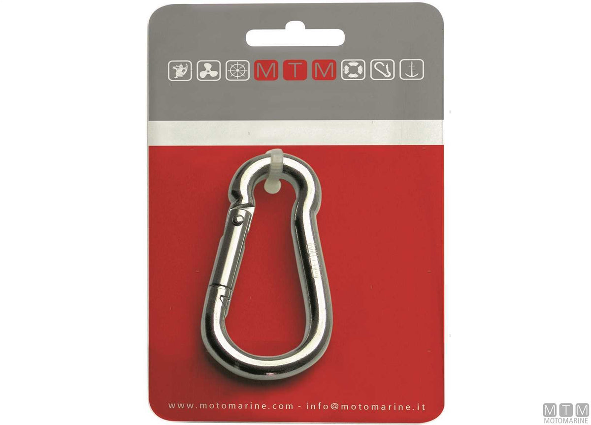 Classic snap hook Ø6 mm stainless steel 316 blister pack - original photo Motomarine Srl