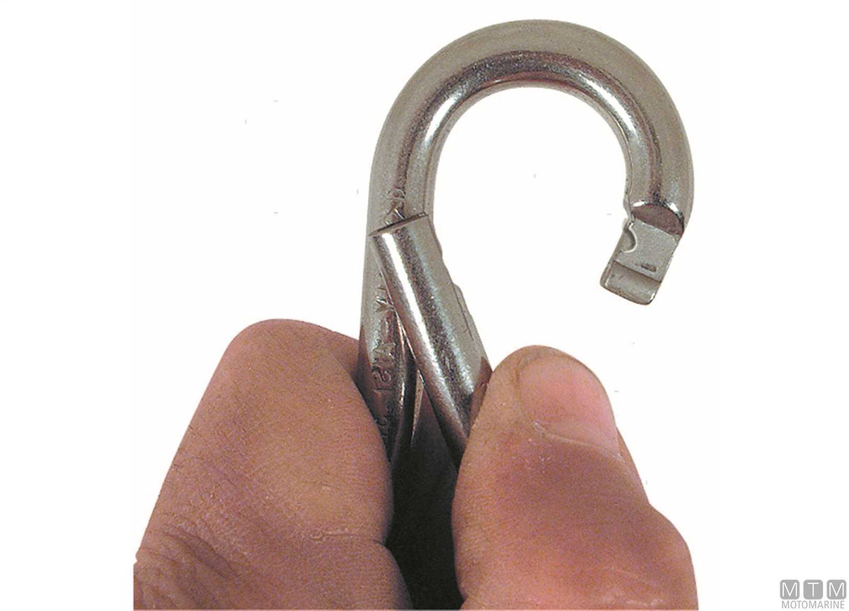 Kong snap hook Ø11 mm side opening with eye stainless steel 316 - original photo Motomarine Srl