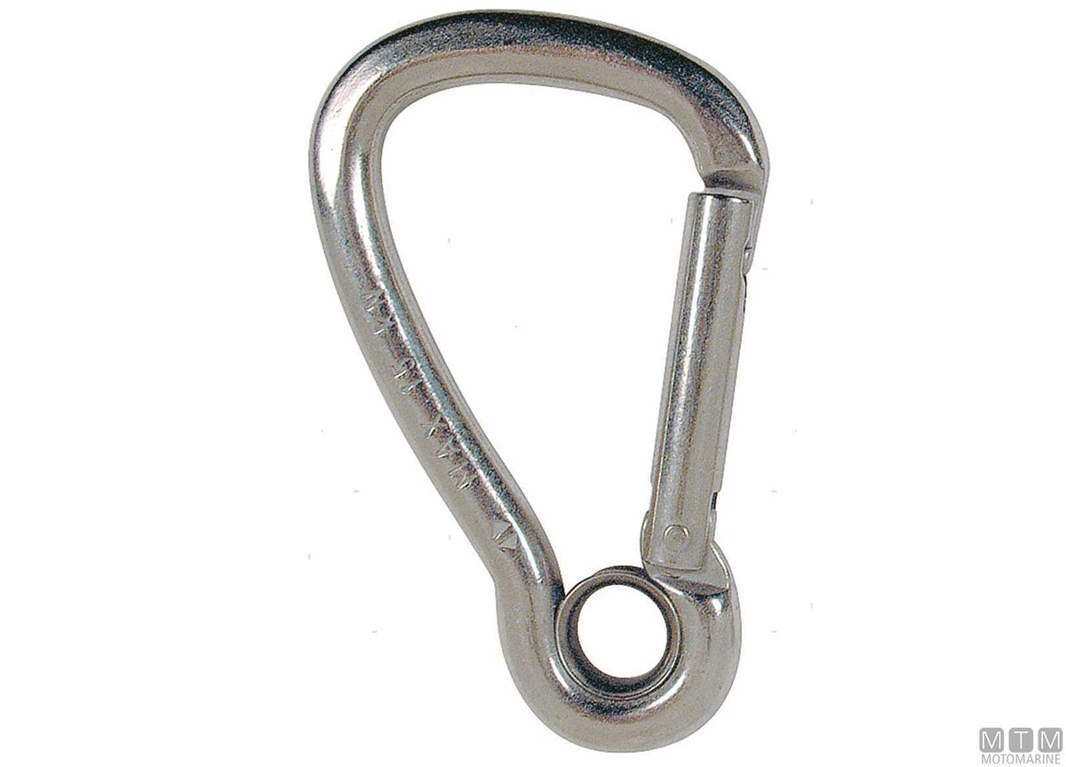 Kong wide snap hook Ø6 mm with eye stainless steel 316 - original photo Motomarine Srl