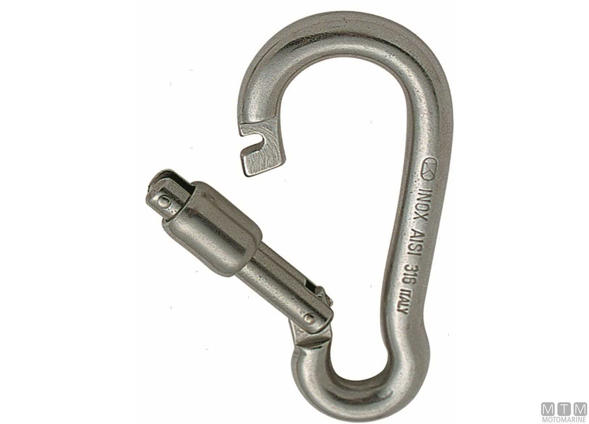 Kong Classic snap hook Ø8 mm outer opening stainless steel 316 - original photo Motomarine Srl