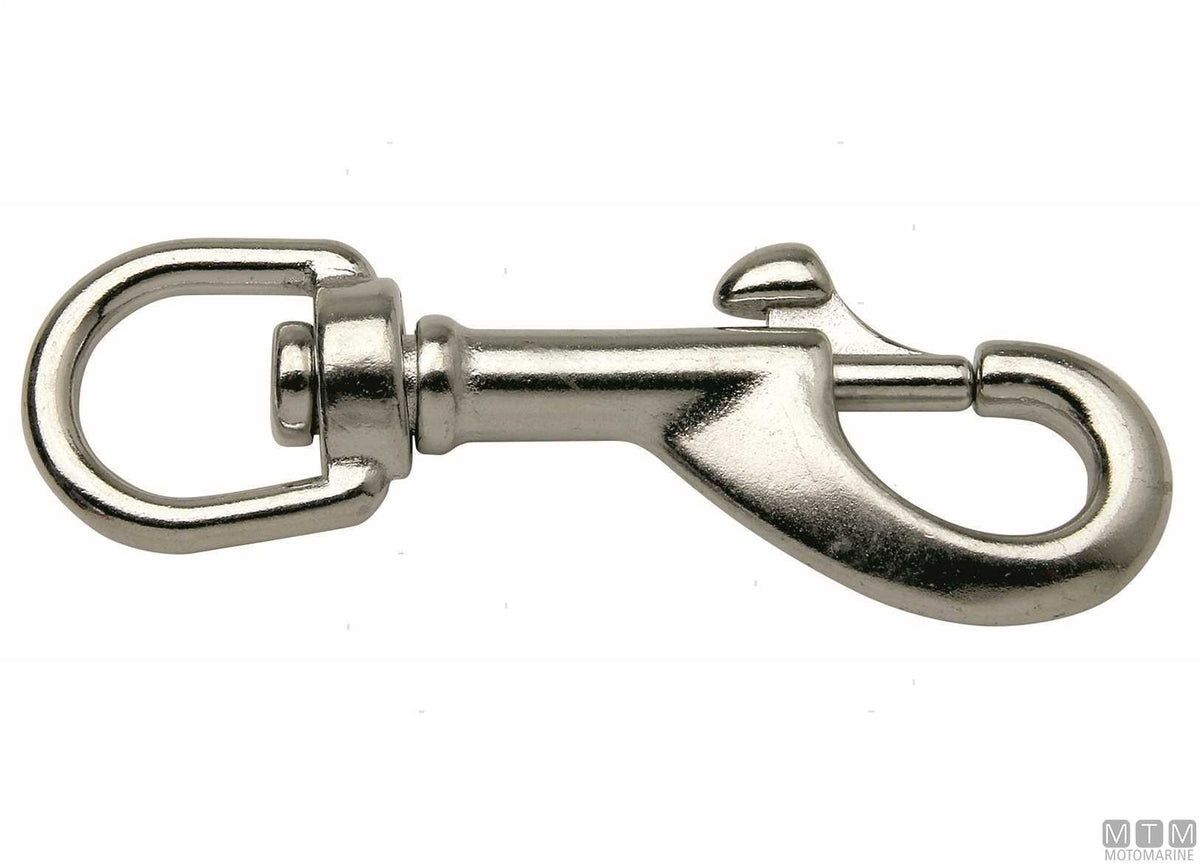 Piston snap hook Ø10 mm with swivel eye stainless steel 316 - original photo Motomarine Srl