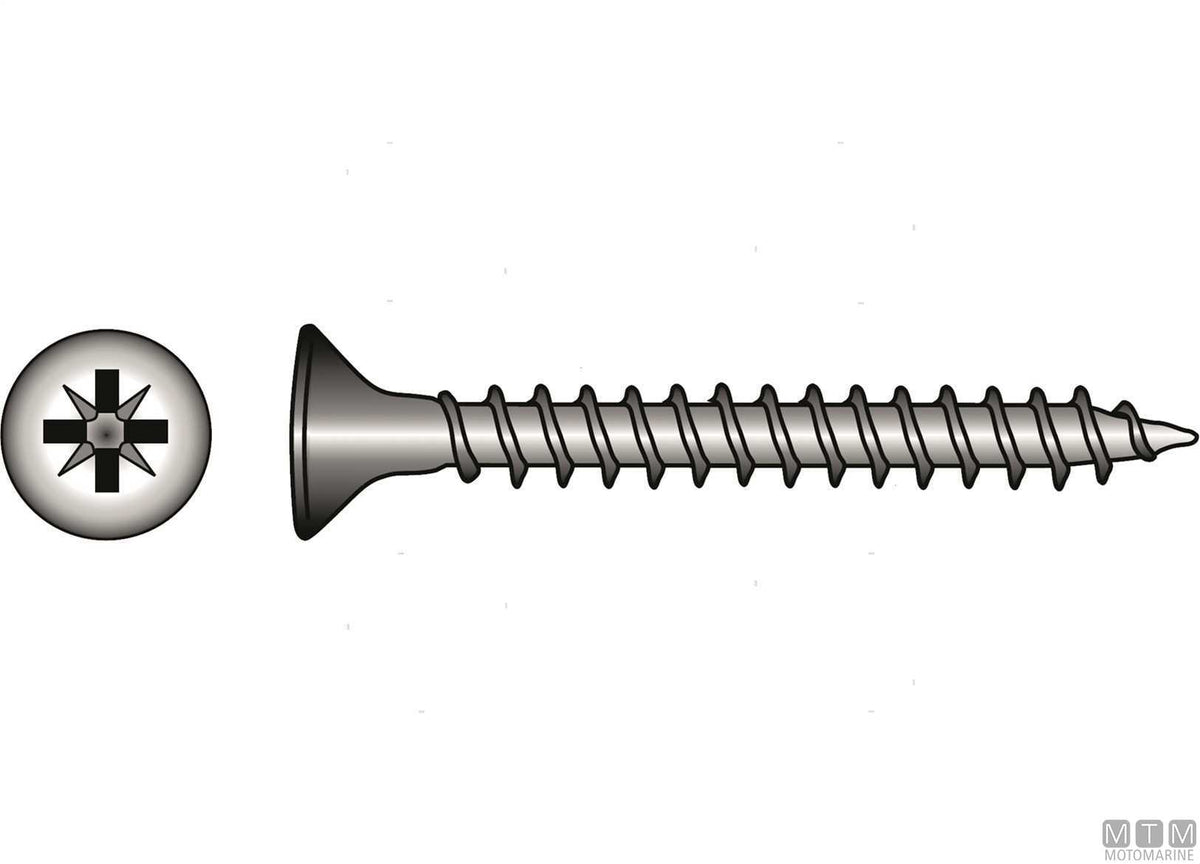 Torx chipboard screws DIN6112 stainless steel A4 4x60 6 pcs - original photo Motomarine Srl