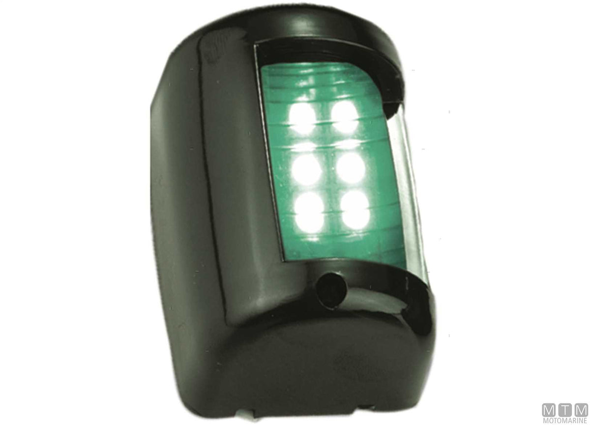 LED navigation sidelight, green, Mini, black, 43x59 mm - original photo Motomarine Srl