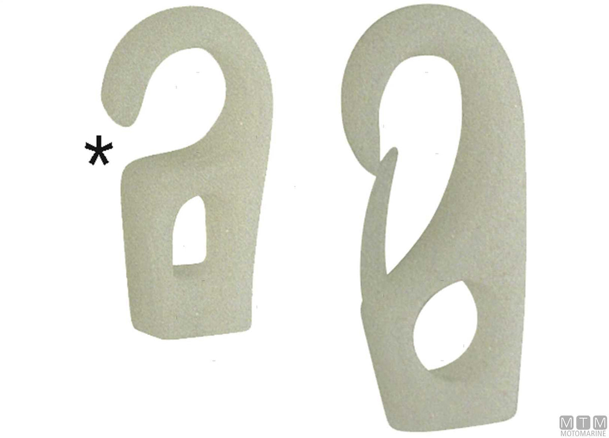 White nylon hook for elastic cord Ø10 mm - original photo Motomarine Srl