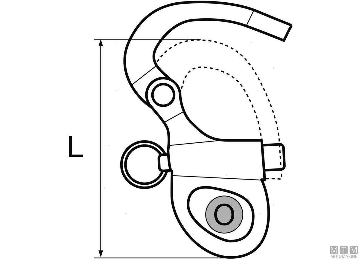 Wichard fixed snap shackle quick release eye Ø13 mm stainless steel 316 - original photo Motomarine Srl