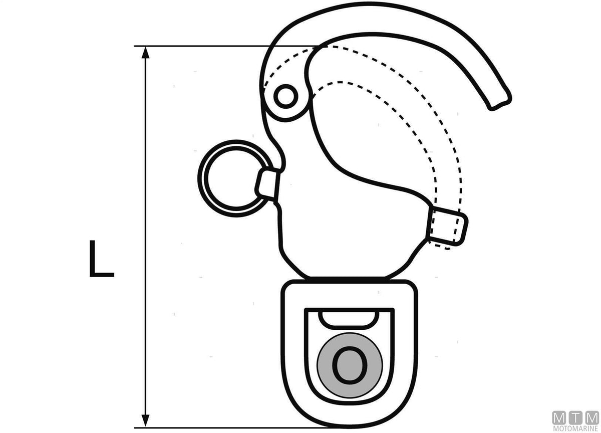 Wichard L swivel snap shackle quick release eye Ø19 mm stainless steel 316 - original photo Motomarine Srl