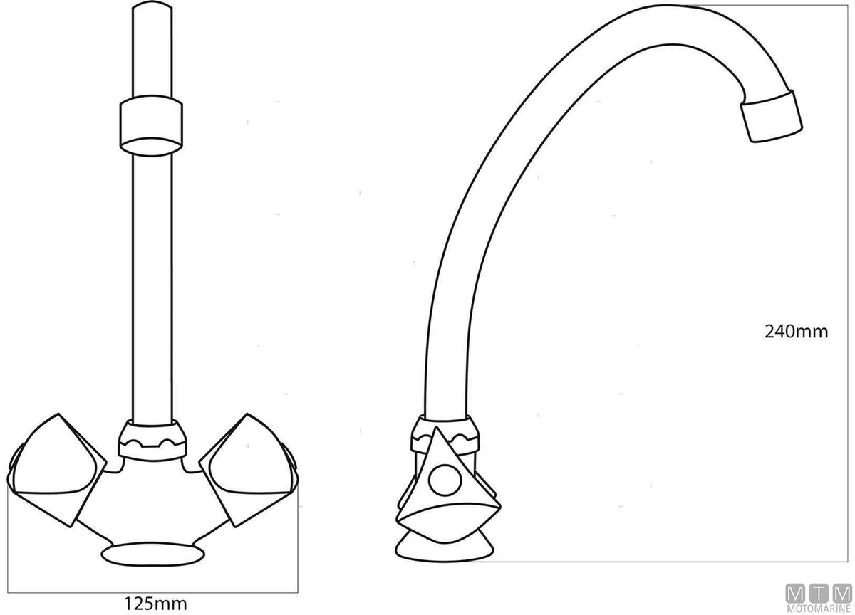 Classic Duo mixer tap with swivel spout - original photo Motomarine Srl