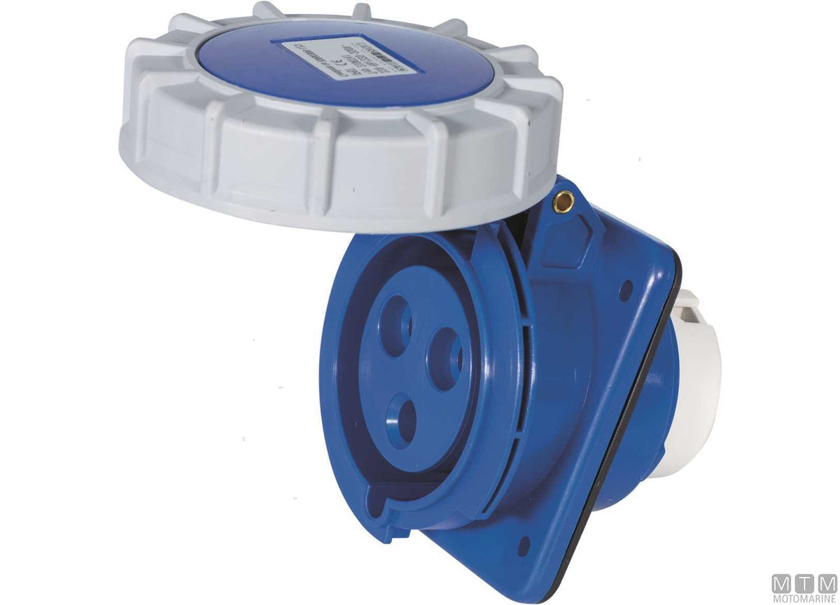 CE wall socket IP67 230V 16A - original photo Motomarine Srl