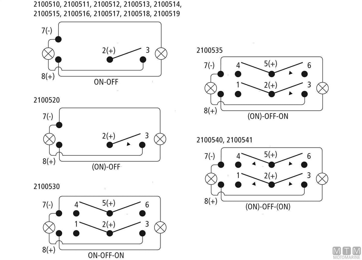 ON-OFF switch Power 20 A 4 terminals - original photo Motomarine Srl