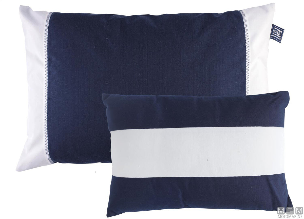 Set of 2 waterproof cushions MB, navy blue-white - original photo Motomarine Srl