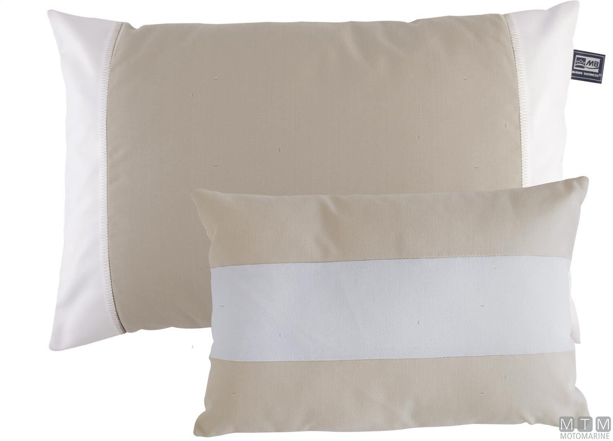 Set of 2 waterproof cushions MB, navy blue-white - original photo Motomarine Srl
