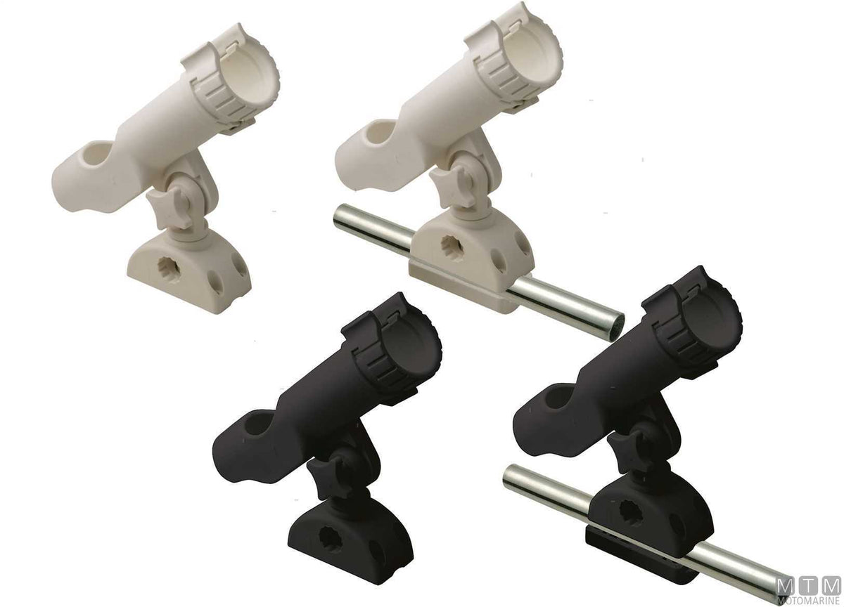 White adjustable Dual Mount rod holder Ø45 mm, nylon - original photo Motomarine Srl