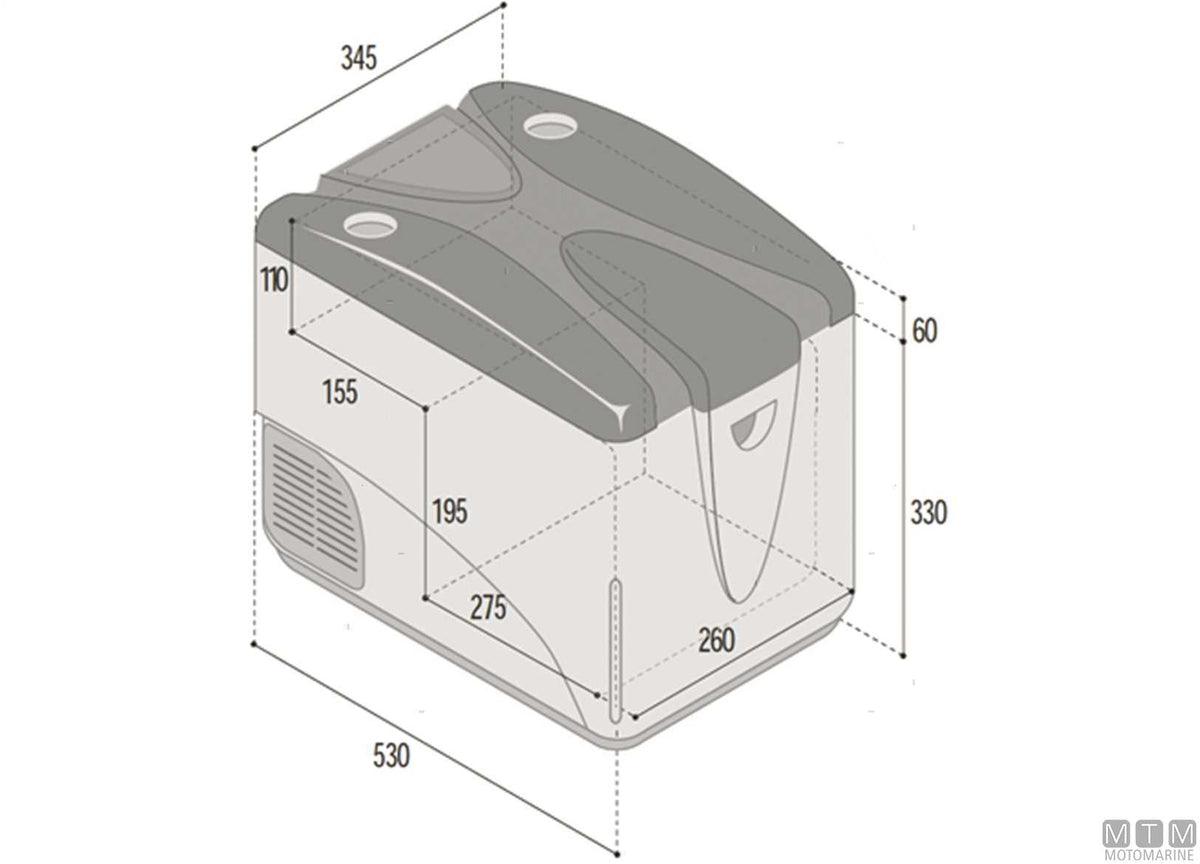 VF C29D portable fridge, 29 L, 12/24/220 V - original photo Motomarine Srl